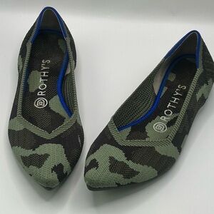 Rothy’s Camo Point Flats Sustainable Knit Size 8